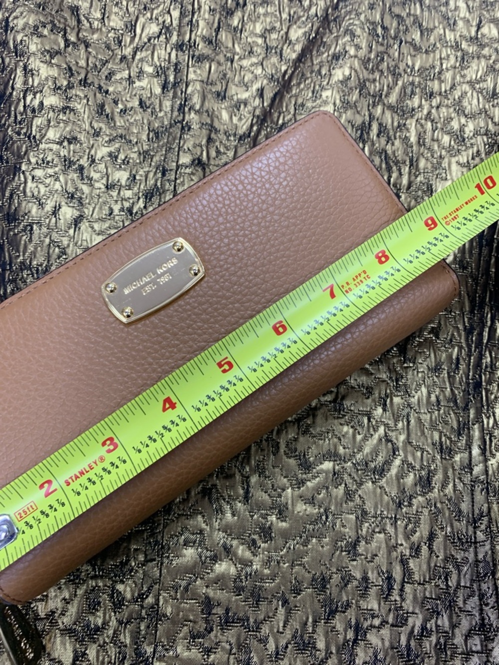 Michael Kors Pebbled Leather Zip Wallet - Mauve Brown - Picture 7 of 8